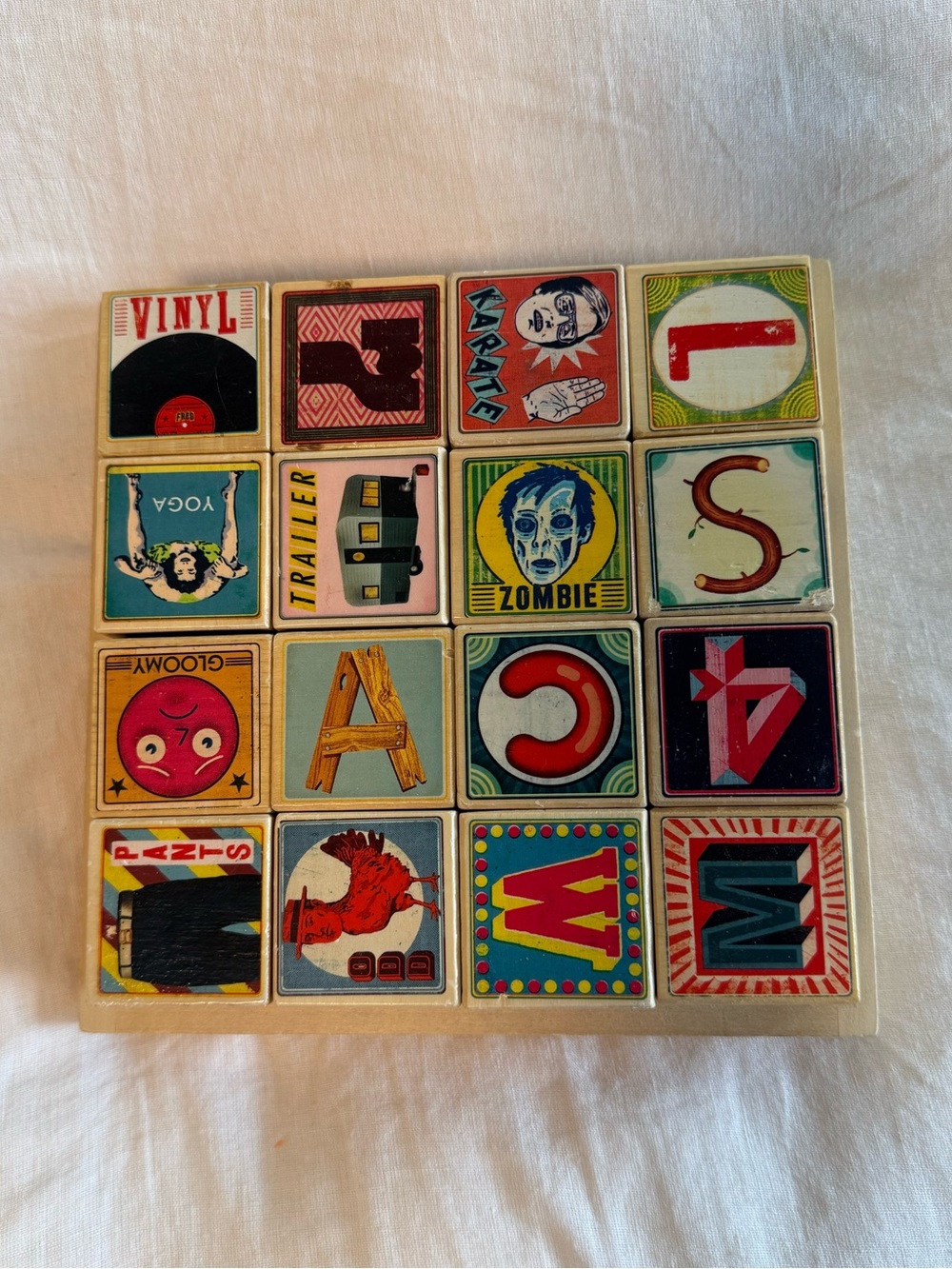 FRED and friends wooden blocks 2010 multicolor funky funny baby toy new york